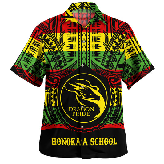 Hawaii Hawaiian Shirt Honokaa High And Intermediate School Reggae Color Polynesian