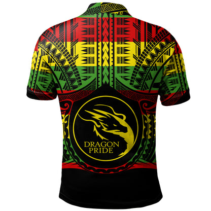 Hawaii Polo Shirt Honokaa High And Intermediate School Reggae Color Polynesian