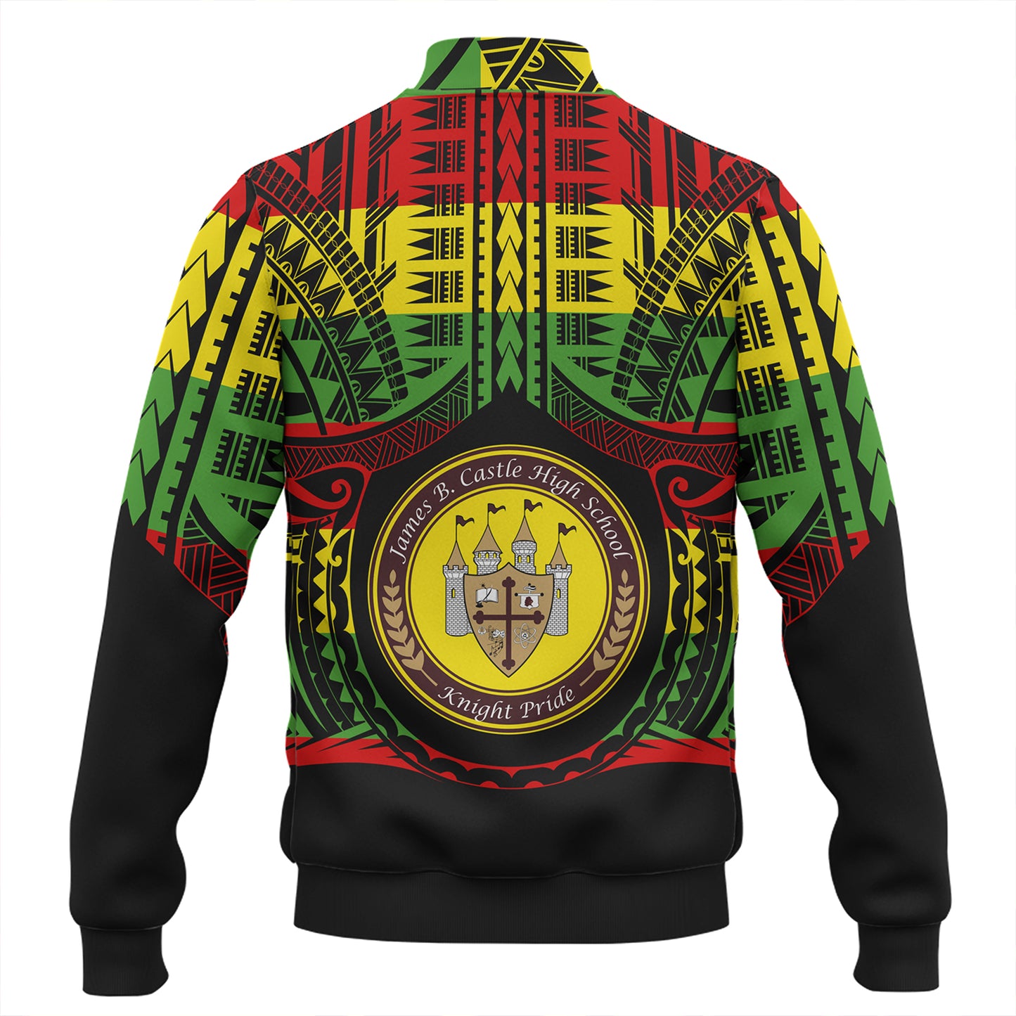 Hawaii Baseball Jacket James B. Castle High School Reggae Color Polynesian