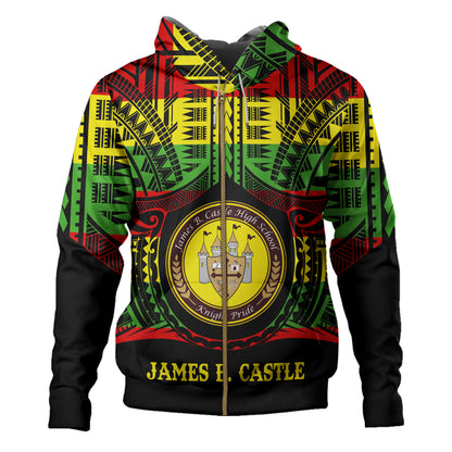 Hawaii Hoodie James B. Castle High School Reggae Color Polynesian