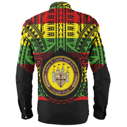 Hawaii Long Sleeve Shirt James B. Castle High School Reggae Color Polynesian