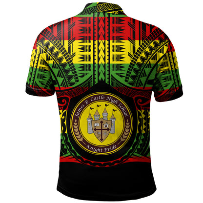 Hawaii Polo Shirt James B. Castle High School Reggae Color Polynesian