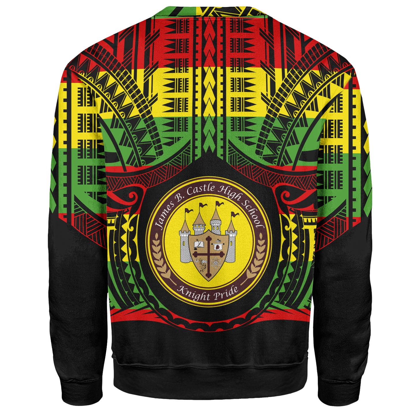 Hawaii Sweatshirt James B. Castle High School Reggae Color Polynesian
