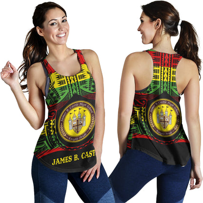 Hawaii Women Tank James B. Castle High School Reggae Color Polynesian