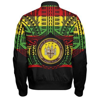 Hawaii Bomber Jacket James B. Castle High School Reggae Color Polynesian