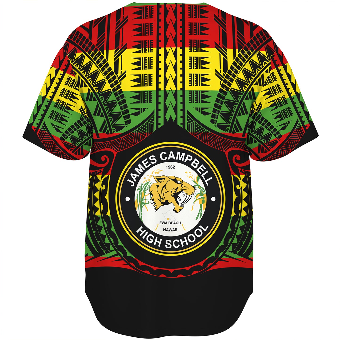 Hawaii Baseball Shirt James Campbell High School Reggae Color Polynesian