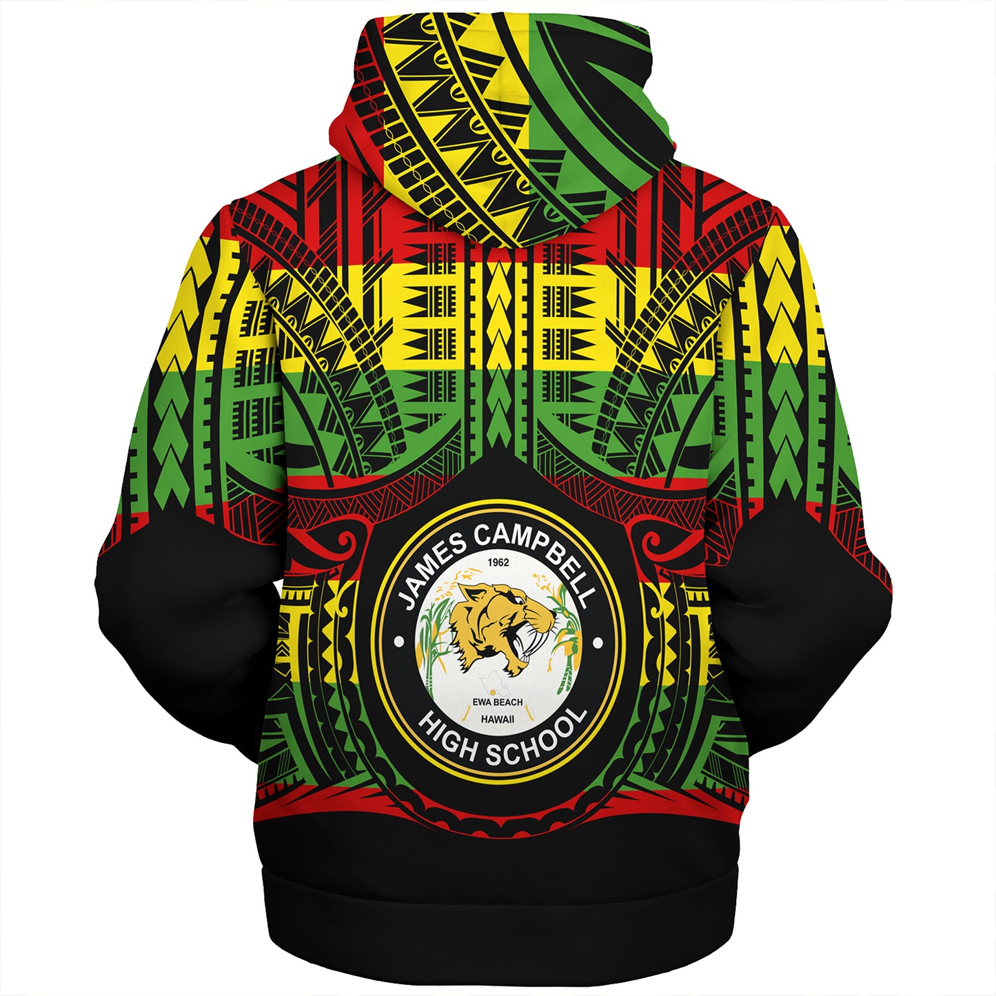 Hawaii Sherpa Hoodie James Campbell High School Reggae Color Polynesian
