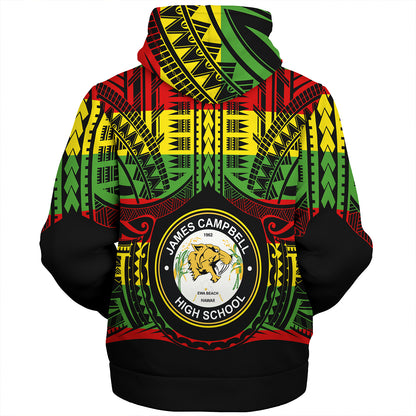 Hawaii Sherpa Hoodie James Campbell High School Reggae Color Polynesian