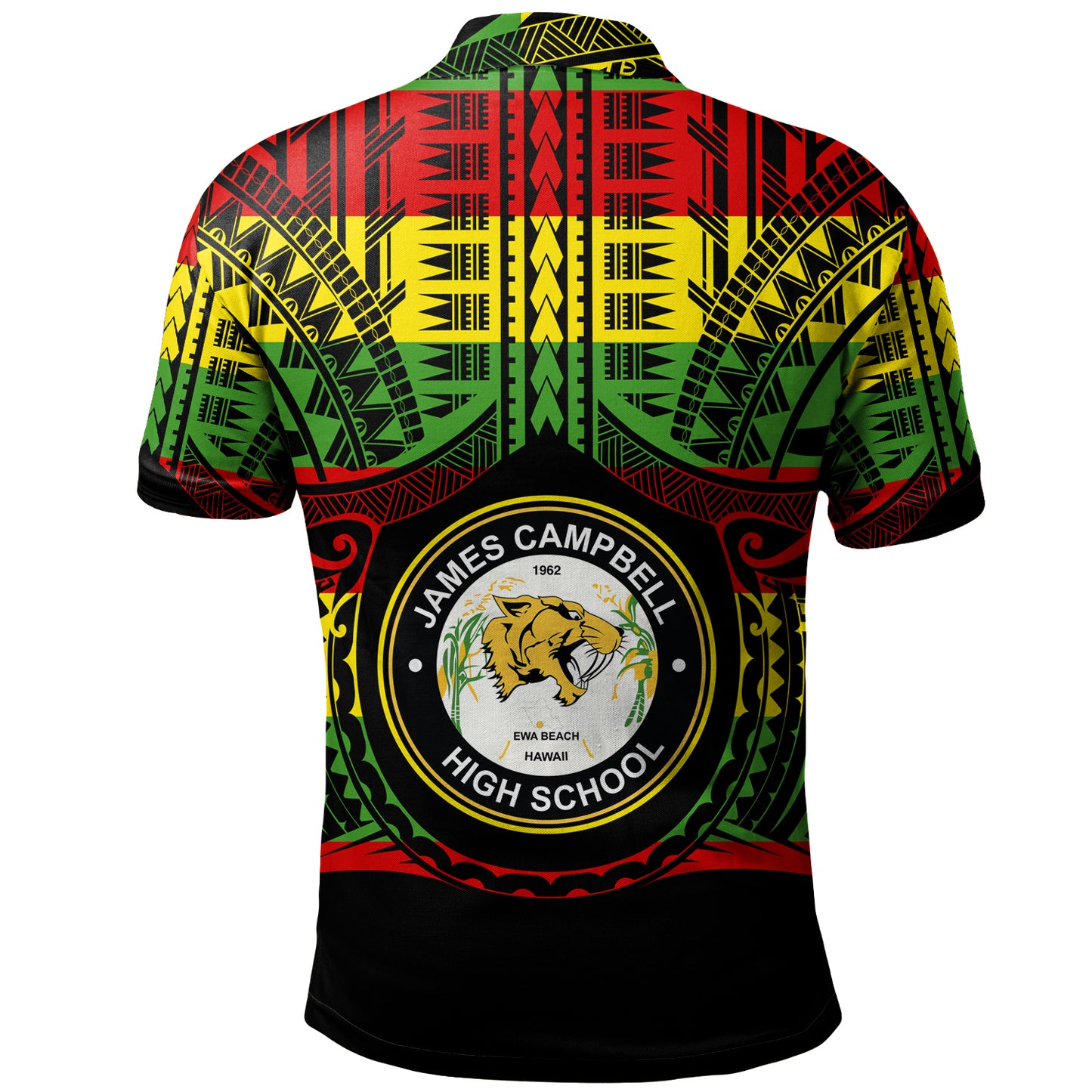 Hawaii Polo Shirt James Campbell High School Reggae Color Polynesian