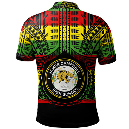 Hawaii Polo Shirt James Campbell High School Reggae Color Polynesian
