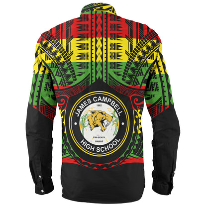 Hawaii Long Sleeve Shirt James Campbell High School Reggae Color Polynesian