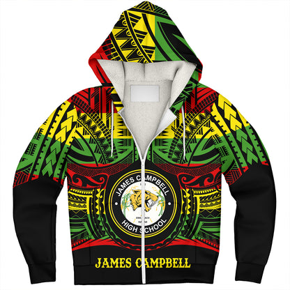 Hawaii Sherpa Hoodie James Campbell High School Reggae Color Polynesian