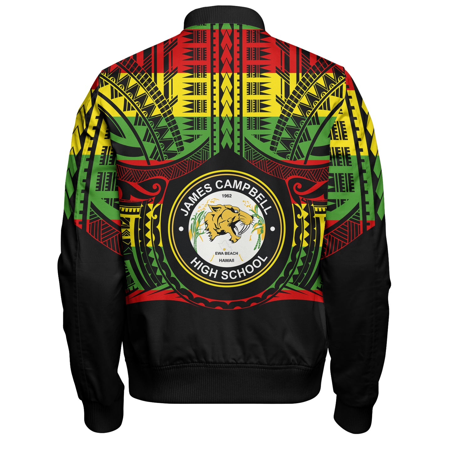 Hawaii Bomber Jacket James Campbell High School Reggae Color Polynesian