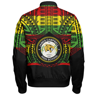 Hawaii Bomber Jacket James Campbell High School Reggae Color Polynesian