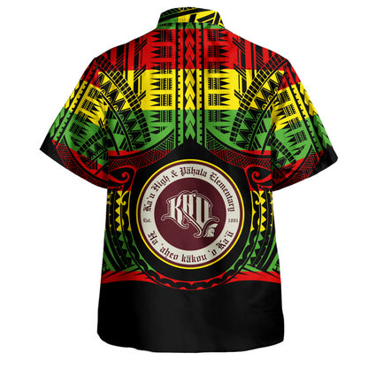 Hawaii Hawaiian Shirt Kau High School And Pahala Elementary School Reggae Color Polynesian