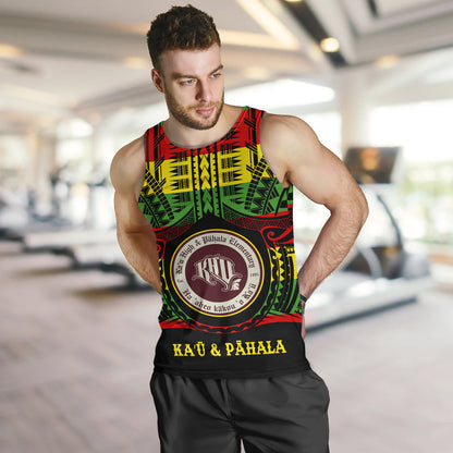 Hawaii Tank Top Kau High School & Pahala Elementary School Reggae Color Polynesian