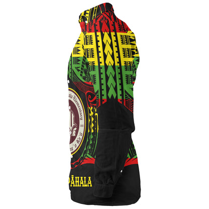 Hawaii Long Sleeve Shirt Kau High School And Pahala Elementary School Reggae Color Polynesian