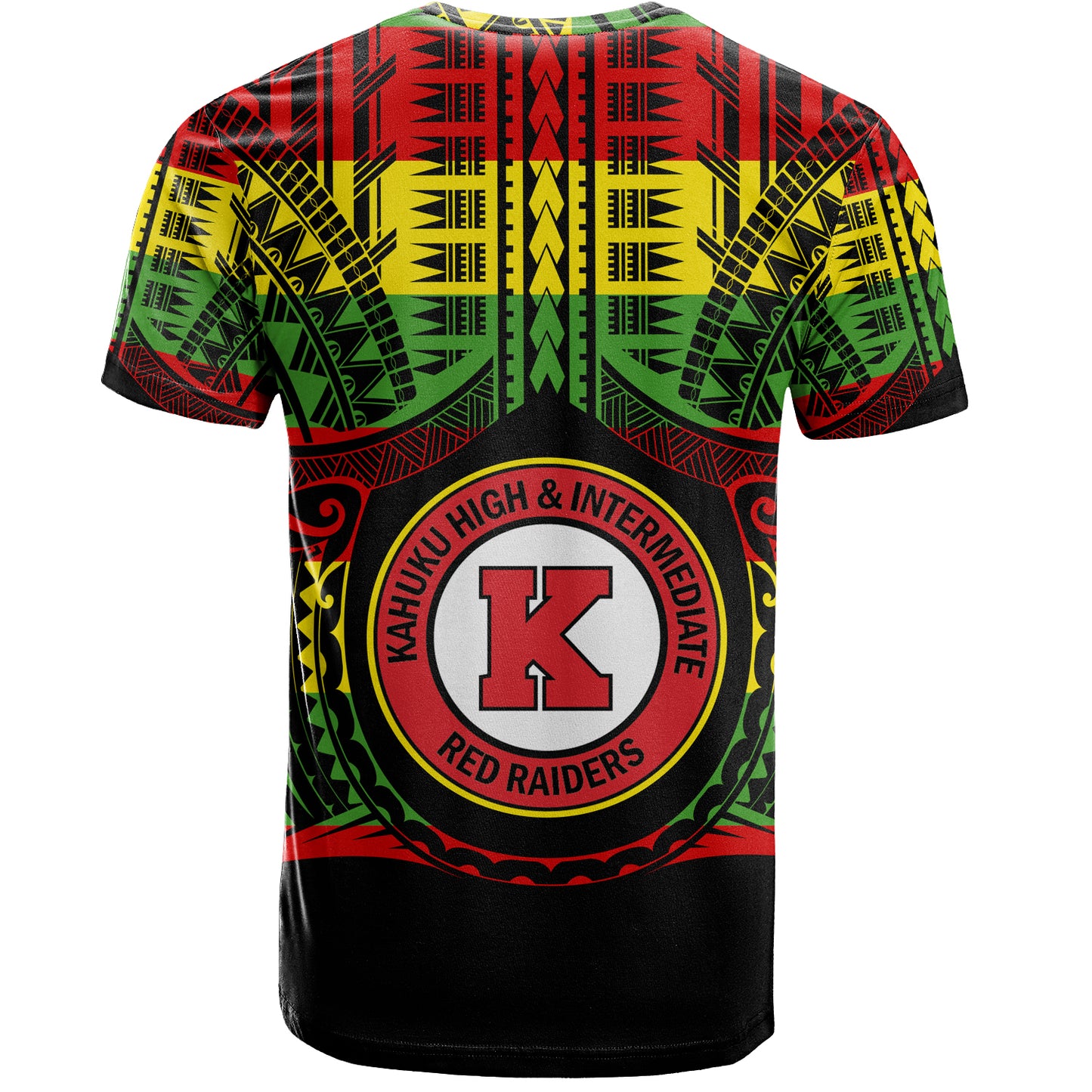 Hawaii T-Shirt Kahuku High & Intermediate School Reggae Color Polynesian