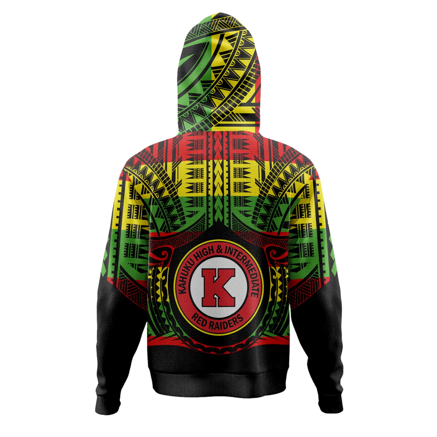 Hawaii Hoodie Kahuku High & Intermediate School Reggae Color Polynesian