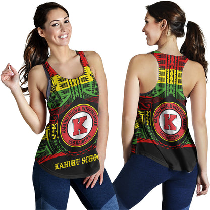 Hawaii Women Tank Kahuku High & Intermediate School Reggae Color Polynesian