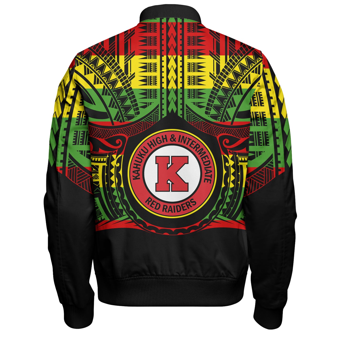 Hawaii Bomber Jacket Kahuku High & Intermediate School Reggae Color Polynesian