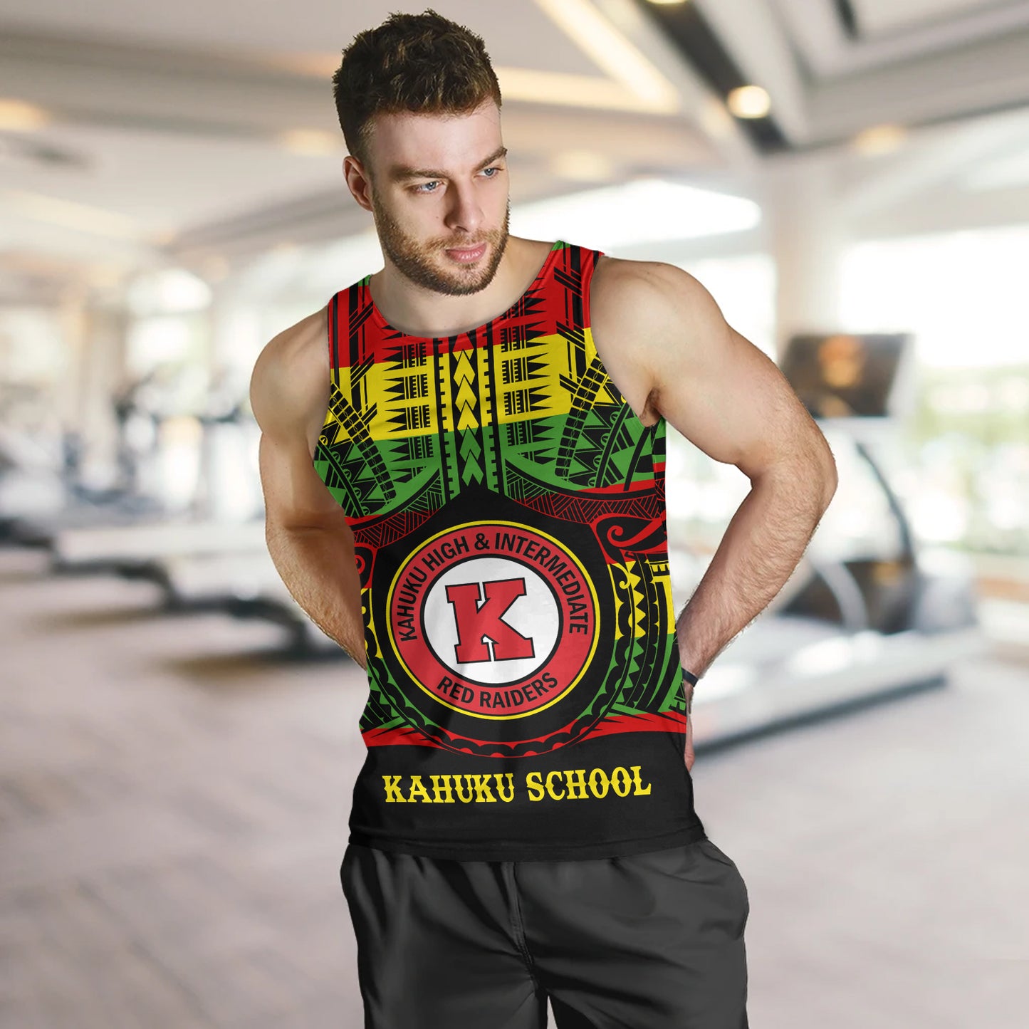 Hawaii Tank Top Kahuku High & Intermediate School Reggae Color Polynesian