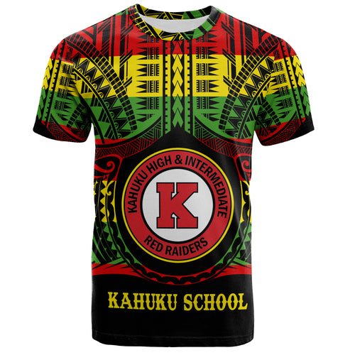 Hawaii T-Shirt Kahuku High & Intermediate School Reggae Color Polynesian