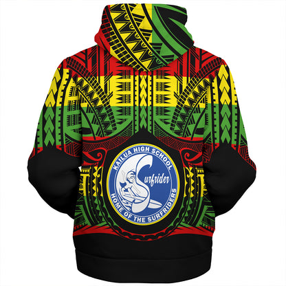 Hawaii Sherpa Hoodie Kailua High School Reggae Color Polynesian