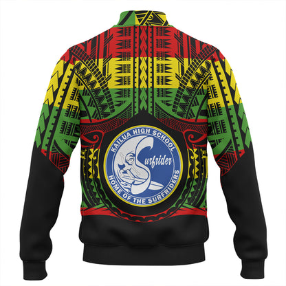 Hawaii Baseball Jacket Kailua High School Reggae Color Polynesian