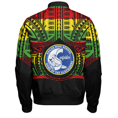 Hawaii Bomber Jacket Kailua High School Reggae Color Polynesian
