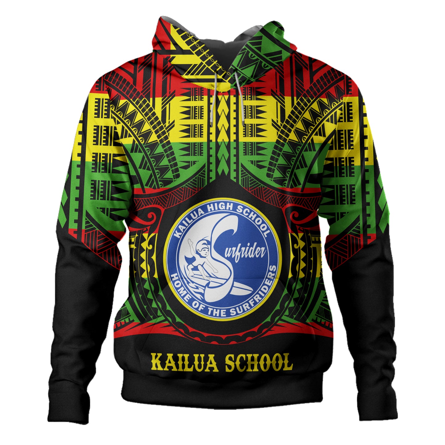 Hawaii Hoodie Kailua High School Reggae Color Polynesian