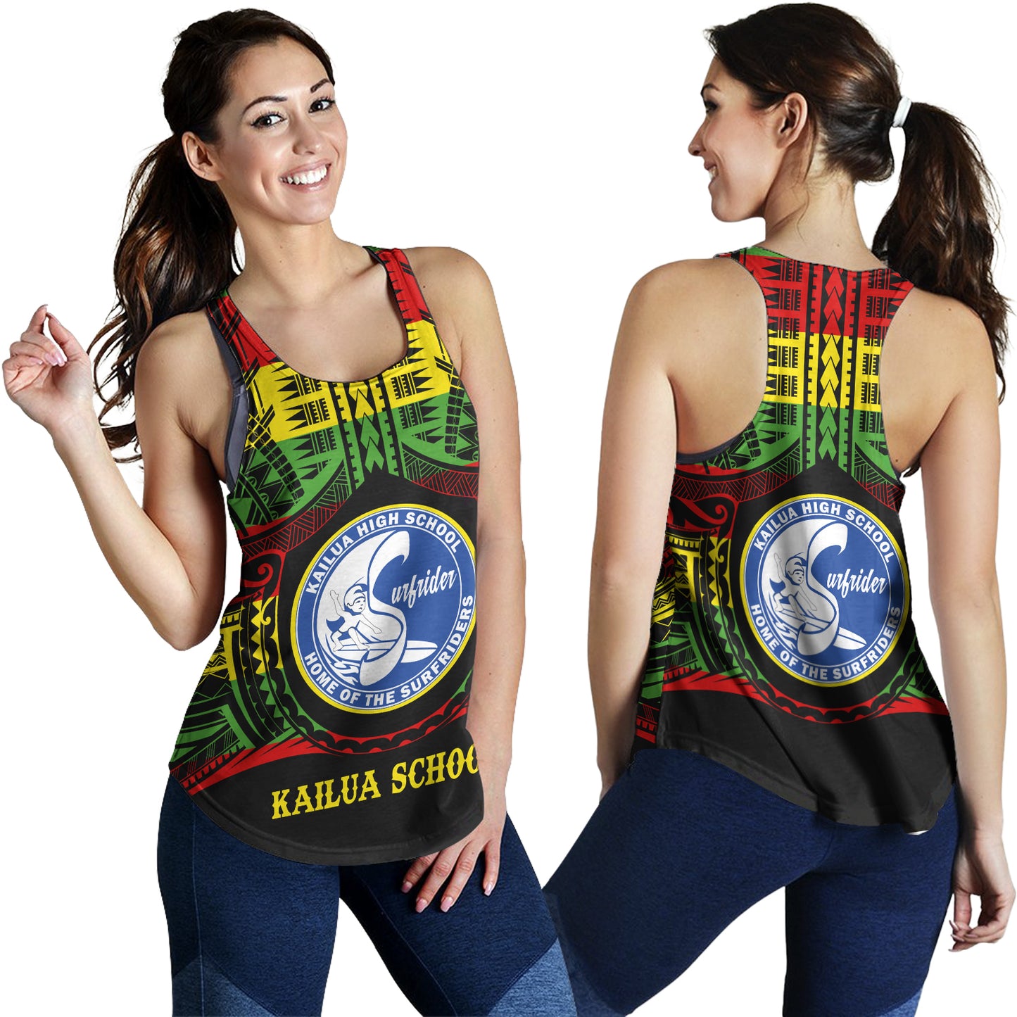 Hawaii Women Tank Kailua High School Reggae Color Polynesian