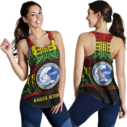 Hawaii Women Tank Kailua High School Reggae Color Polynesian
