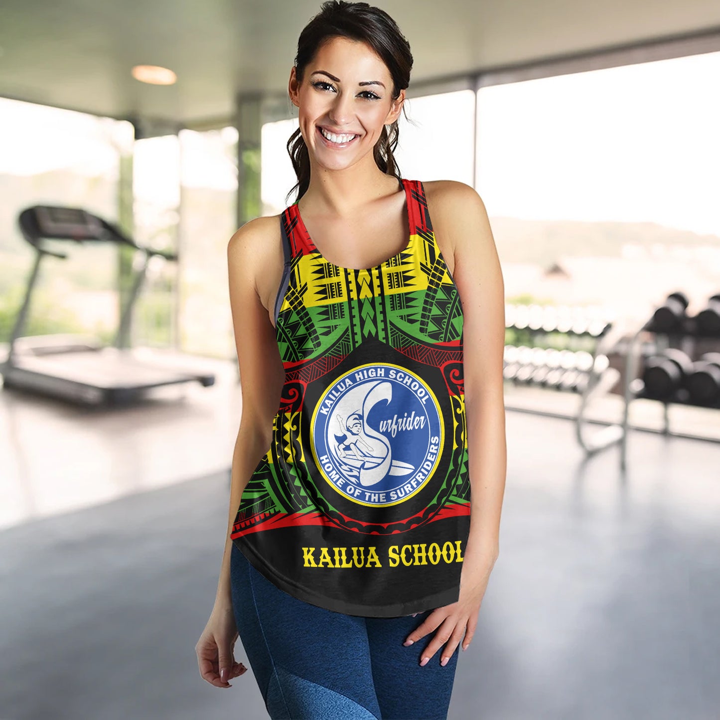 Hawaii Women Tank Kailua High School Reggae Color Polynesian