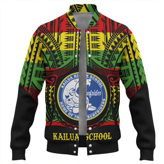 Hawaii Baseball Jacket Kailua High School Reggae Color Polynesian