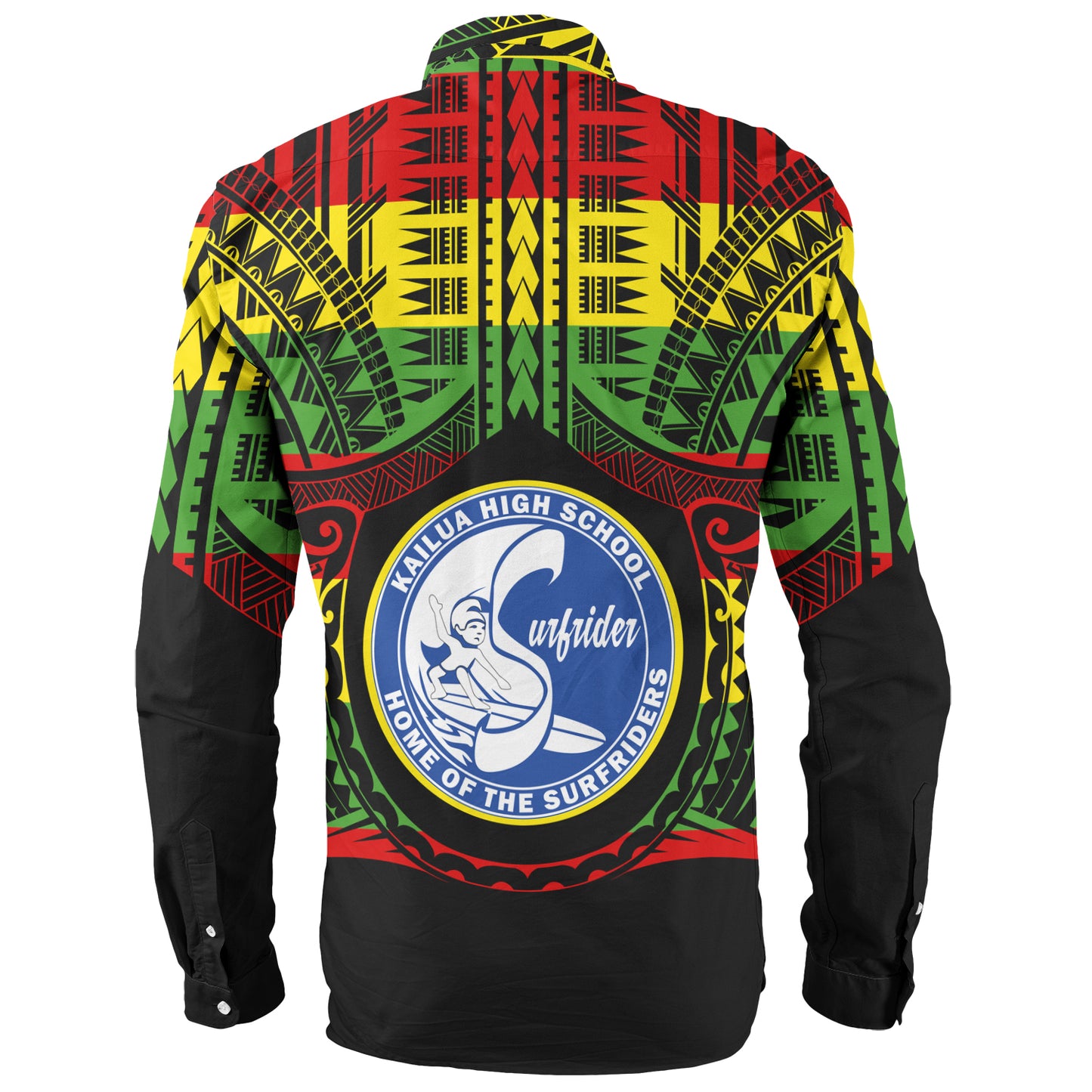 Hawaii Long Sleeve Shirt Kailua High School Reggae Color Polynesian