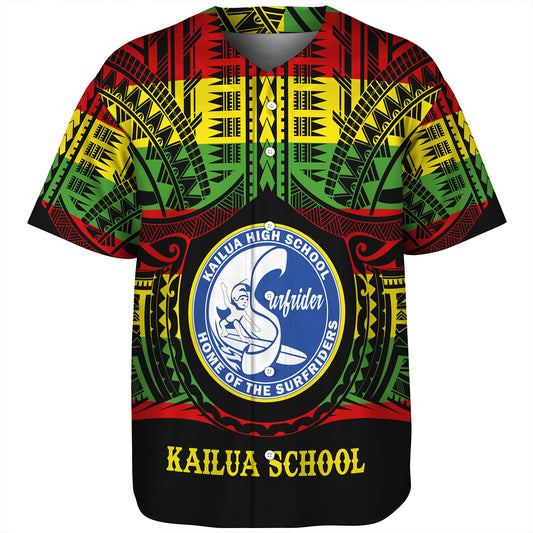 Hawaii Baseball Shirt Kailua High School Reggae Color Polynesian