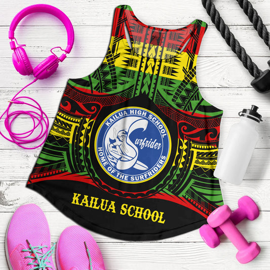 Hawaii Women Tank Kailua High School Reggae Color Polynesian