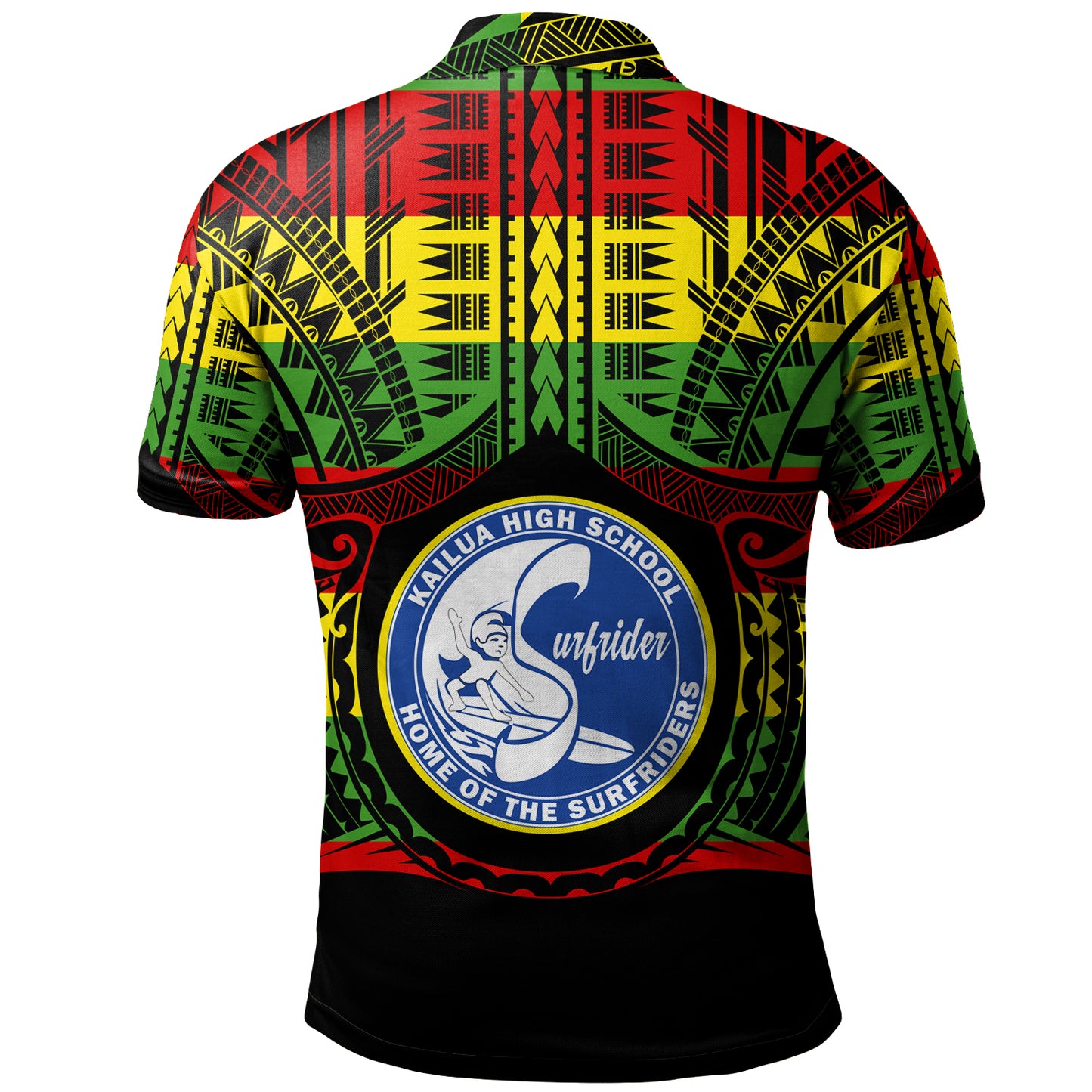 Hawaii Polo Shirt Kailua High School Reggae Color Polynesian
