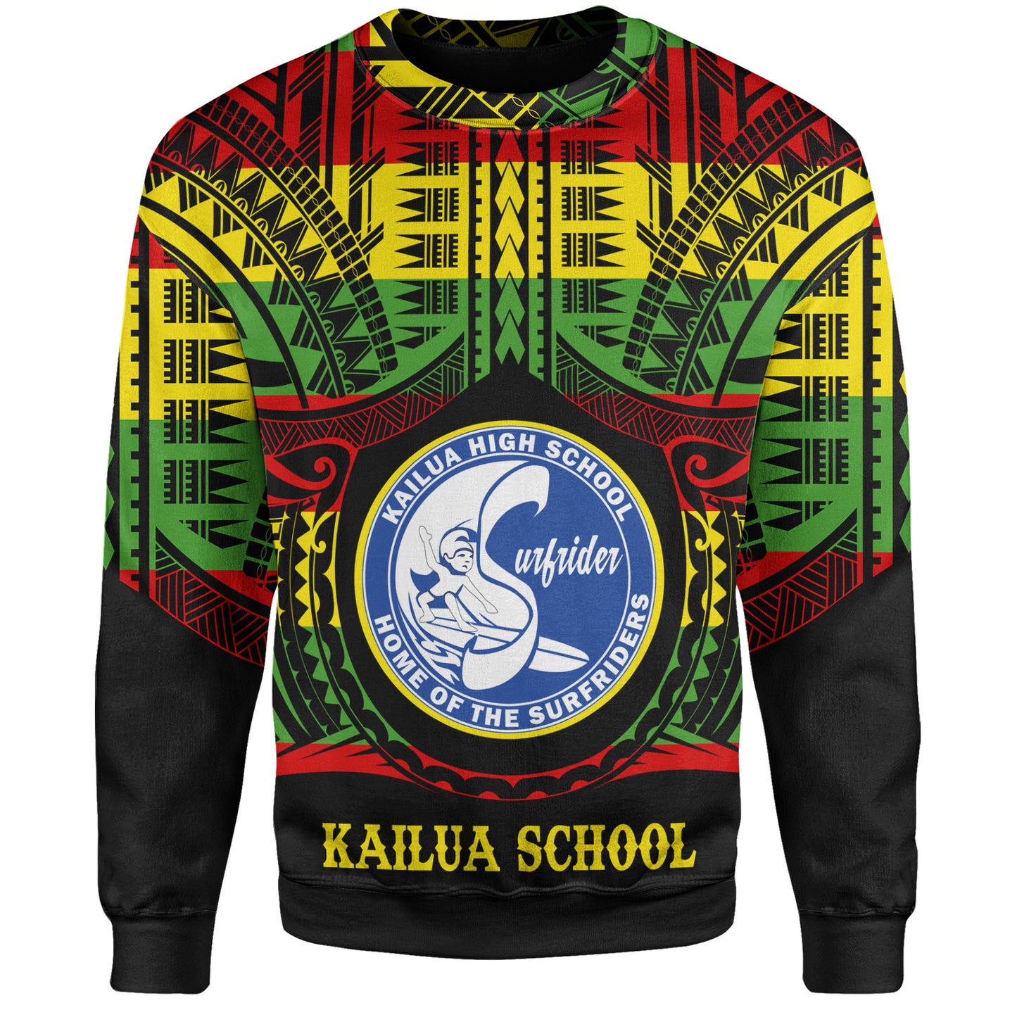 Hawaii Sweatshirt Kailua High School Reggae Color Polynesian