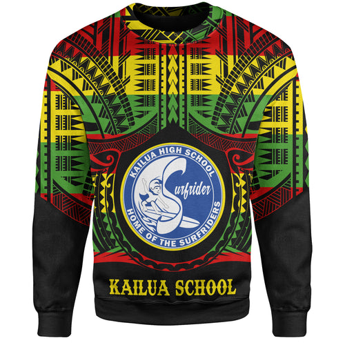 Hawaii Sweatshirt Kailua High School Reggae Color Polynesian