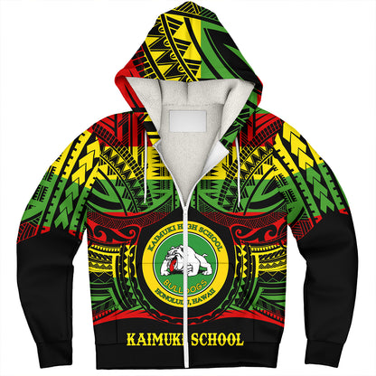 Hawaii Sherpa Hoodie Kaimuki High School Reggae Color Polynesian