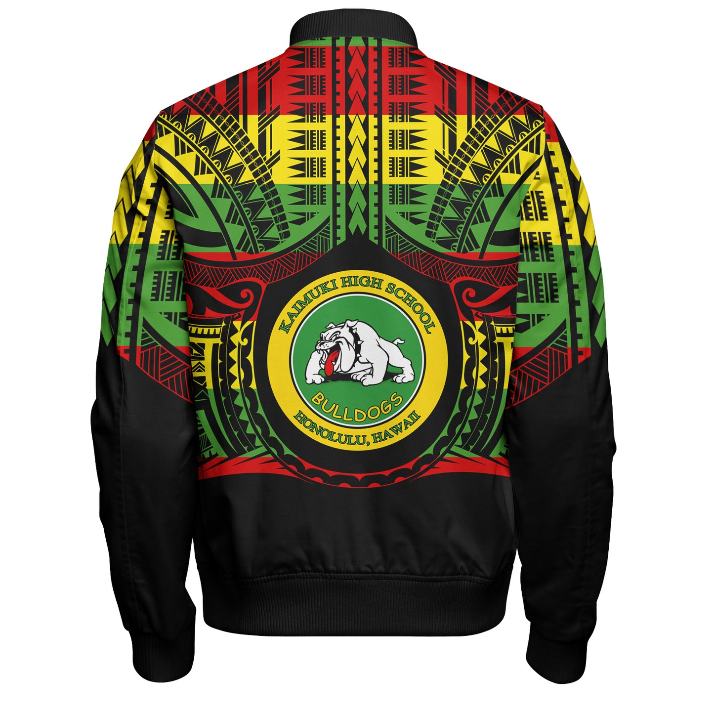 Hawaii Bomber Jacket Kaimuki High School Reggae Color Polynesian