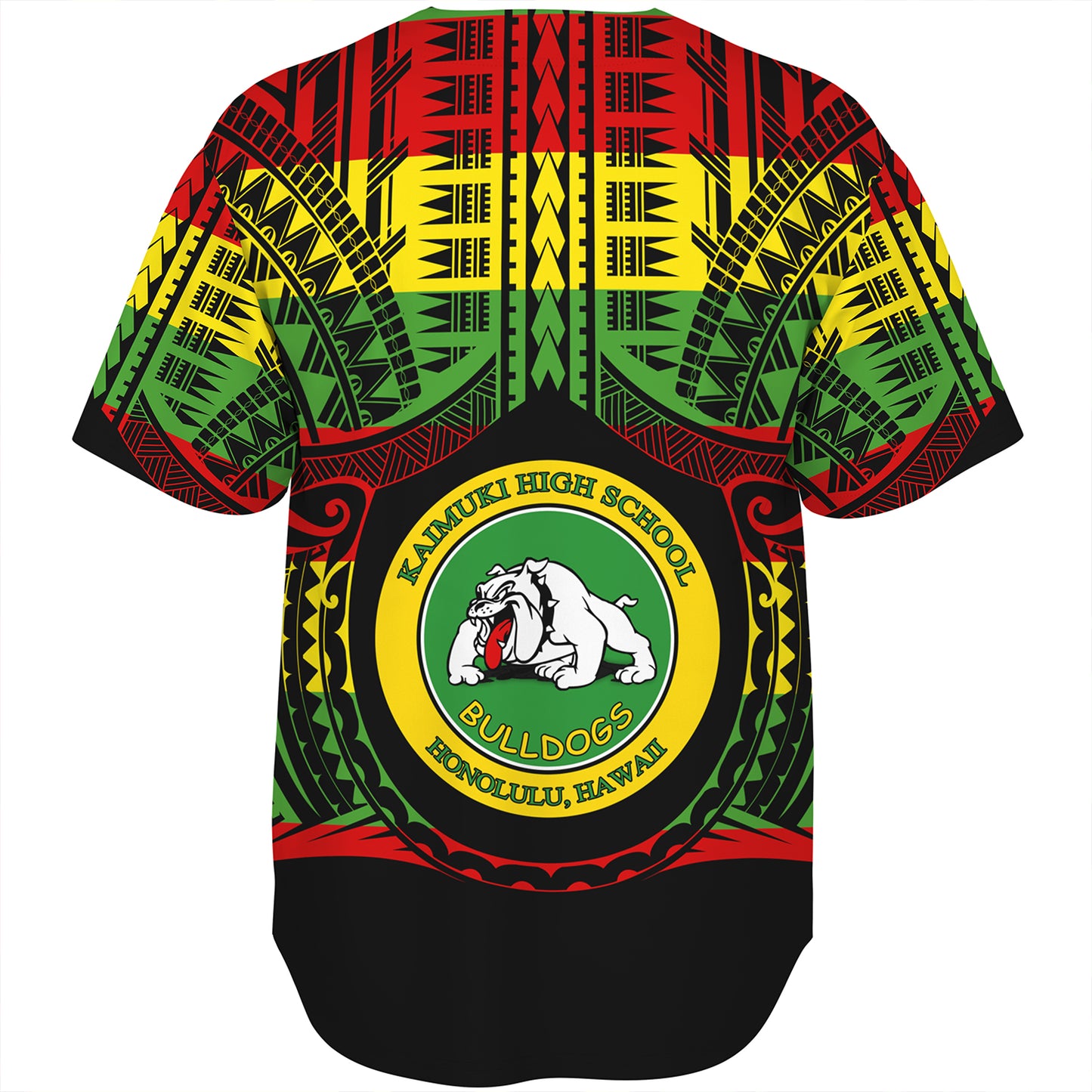 Hawaii Baseball Shirt Kaimuki High School Reggae Color Polynesian
