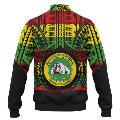 Hawaii Baseball Jacket Kaimuki High School Reggae Color Polynesian