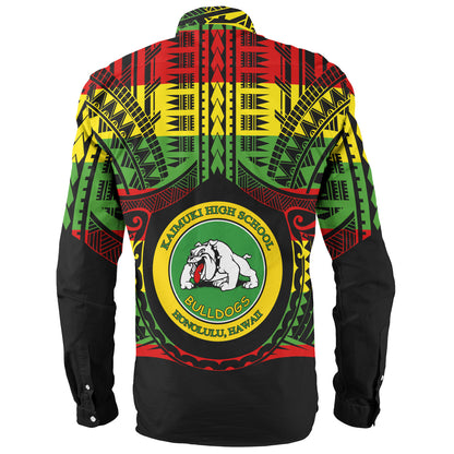 Hawaii Long Sleeve Shirt Kaimuki High School Reggae Color Polynesian