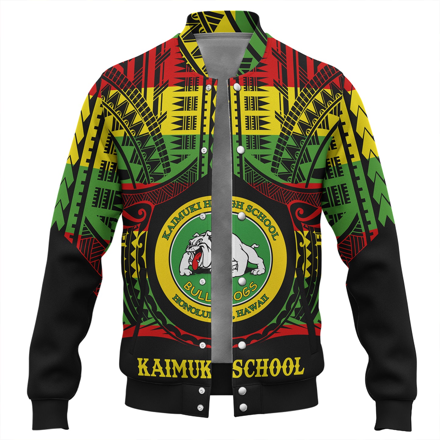 Hawaii Baseball Jacket Kaimuki High School Reggae Color Polynesian