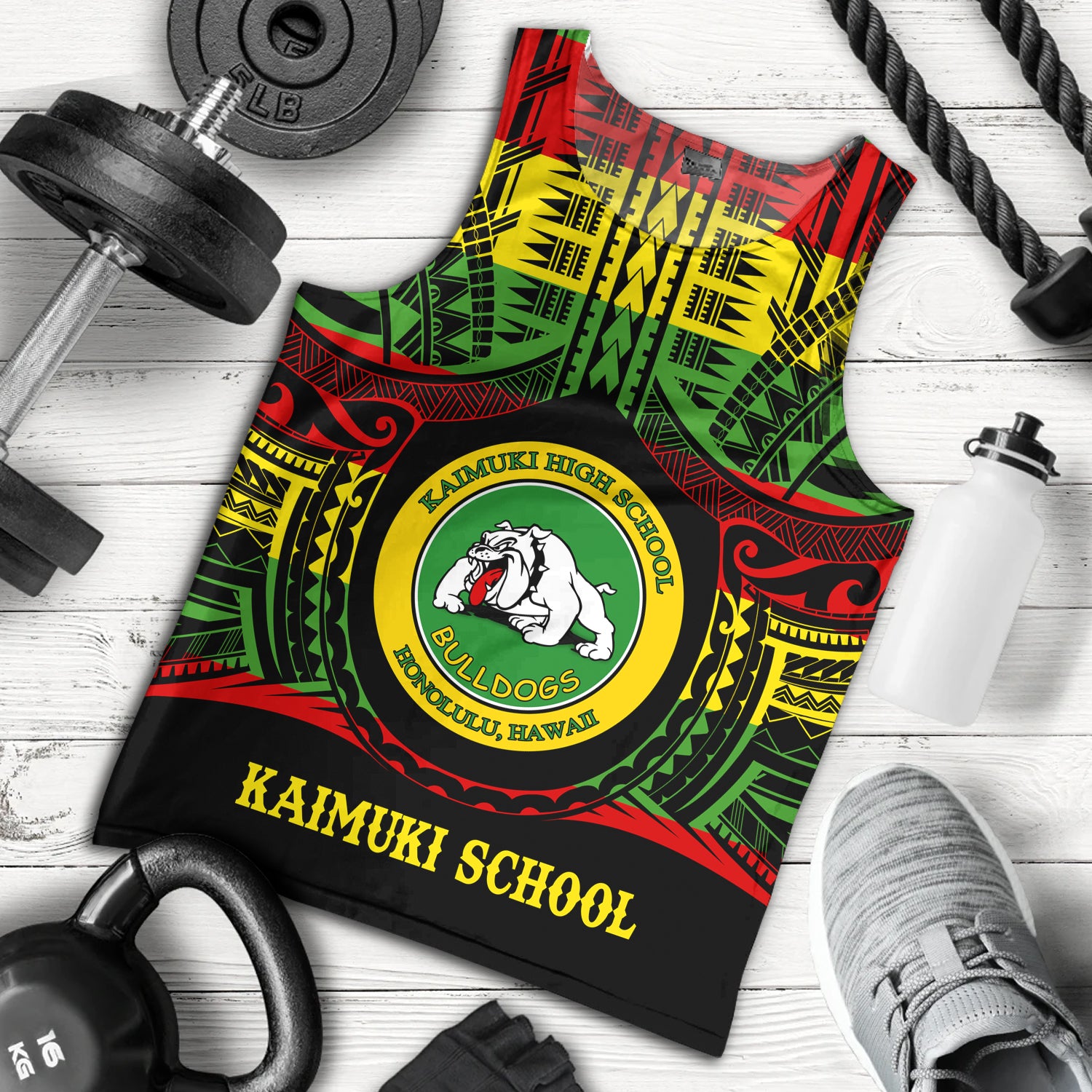 Hawaii Tank Top Kaimuki High School Reggae Color Polynesian