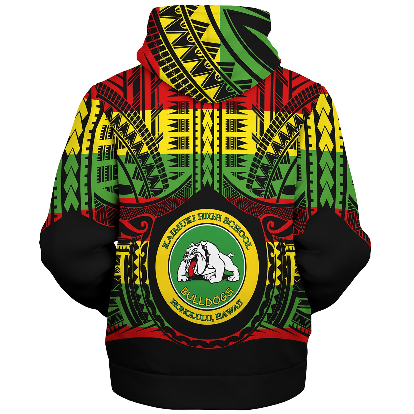 Hawaii Sherpa Hoodie Kaimuki High School Reggae Color Polynesian