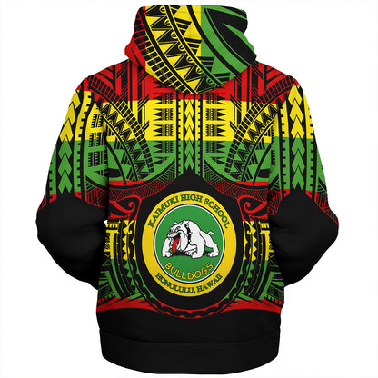 Hawaii Sherpa Hoodie Kaimuki High School Reggae Color Polynesian